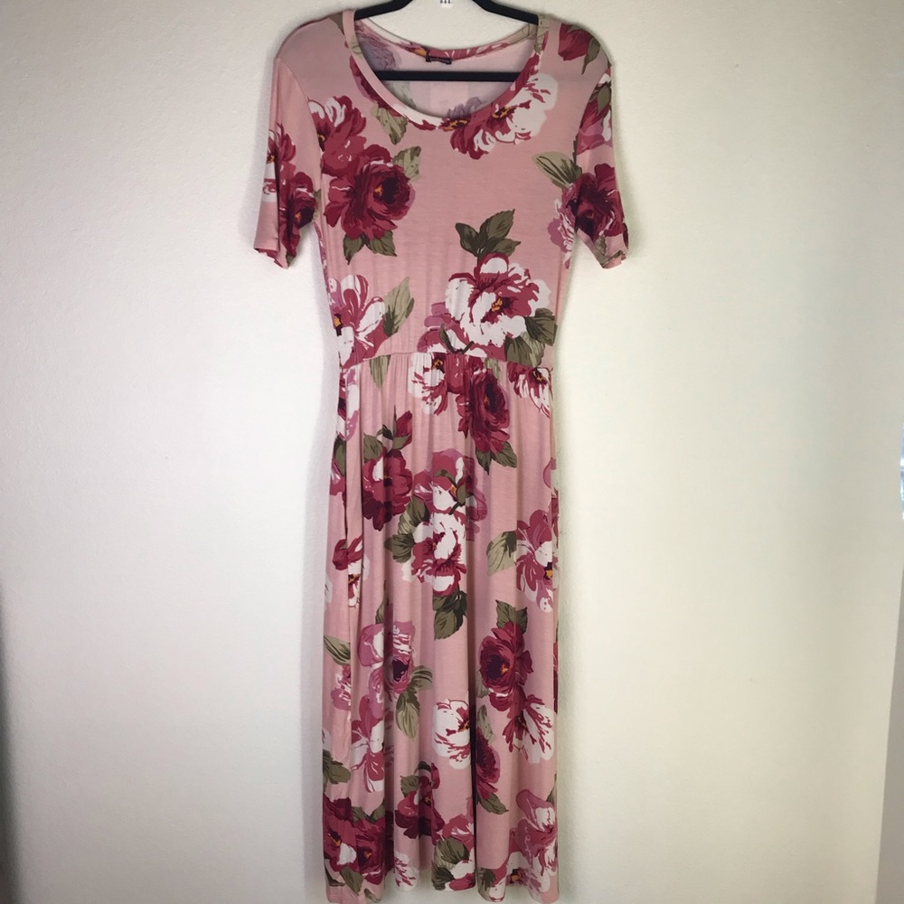 Rosie Posie Floral Print Midi Dress